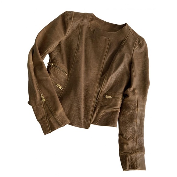 MAJE LEATHER JACKET - Picture 1 of 3